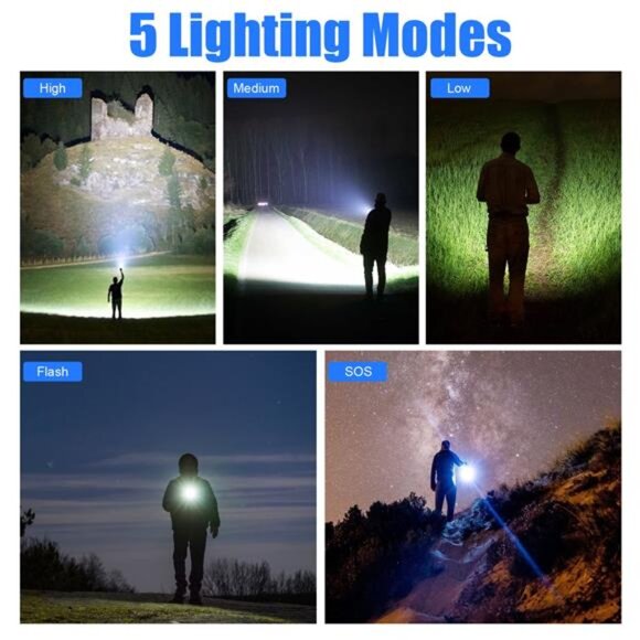 LED Flashlight, 90000 Lumens Super Bright Tactical Flashlight, - Picture 4 of 5